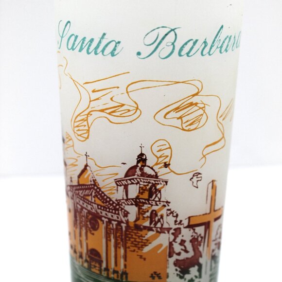 Vintage Retro MCM Set pf 4 Blake Lively Frosted Souvenir High Ball Glasses - Picture 10 of 14